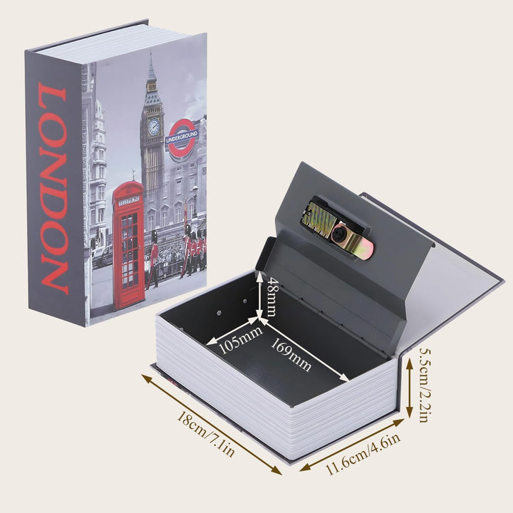Hapivida Mini Book Safe, Passwortgeschützte Safe Box im Wörterbuch Design für Schmuck Bargeld Dokume