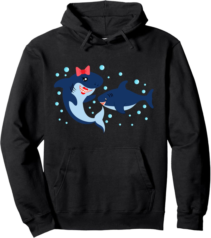 Mama Hai Fisch Familie Tierliebe Meer Hoodie Pullover Hoodie