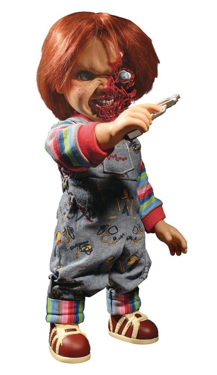 Close Up Child's Play Chucky Puppe 15" Talking Pizza Face Chucky