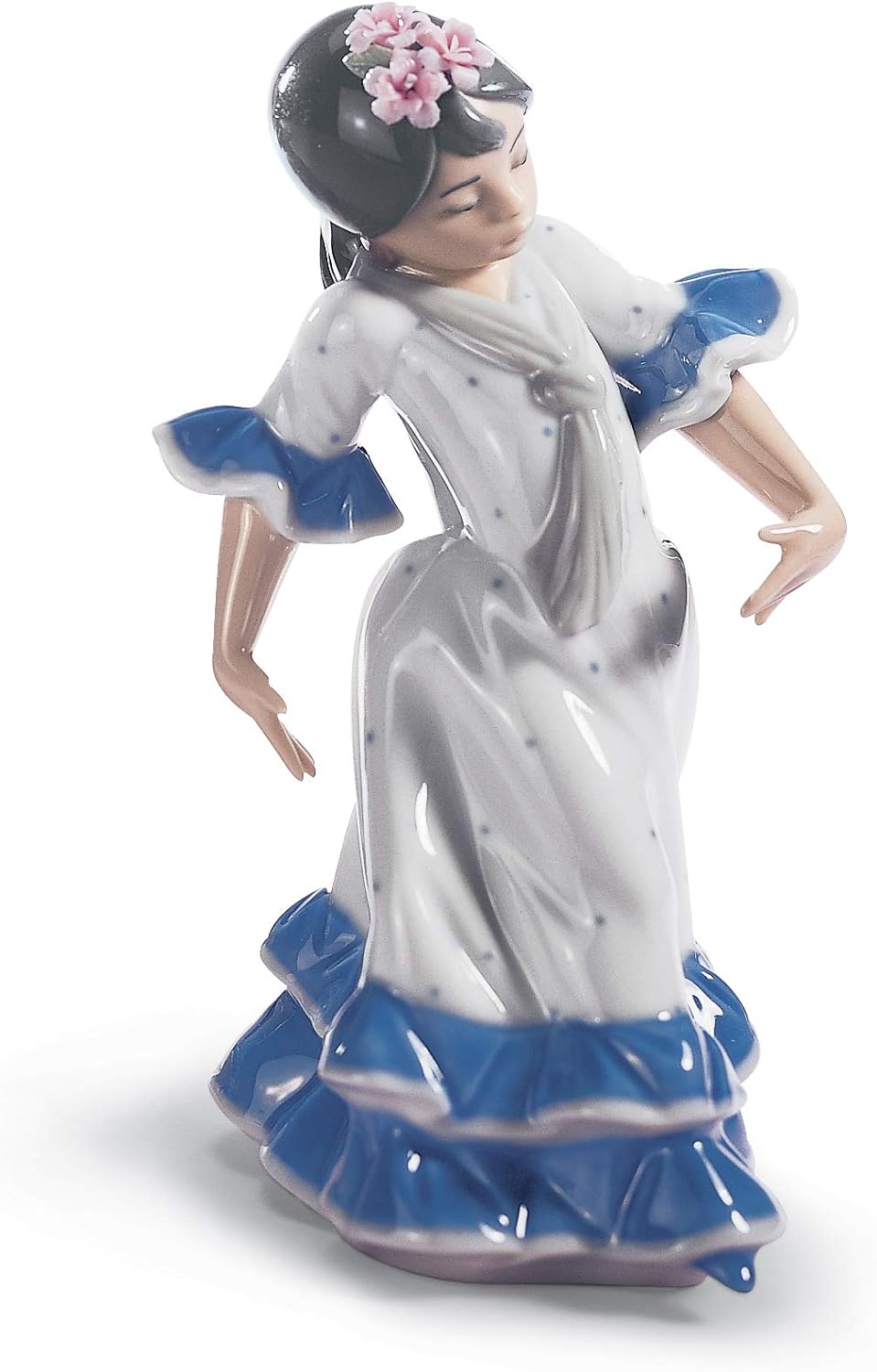 LLADRÓ Mädchen-Figur Kleine Tänzerin Mit Gesenkten Armen. Flamenco. Porzellan.