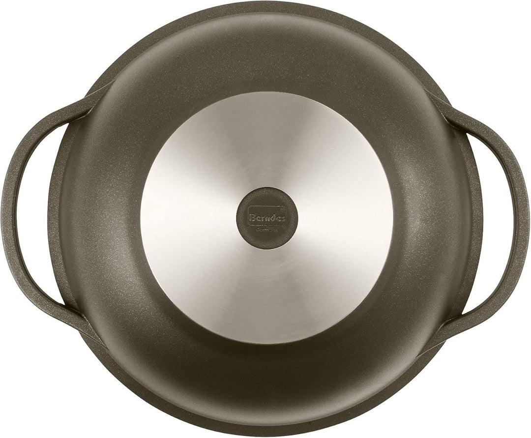 Berndes Classics Wok Bonanza 32 cm, Wokpfanne mit Glasdeckel und Stäbchen, 3-lagiger Antihaftversieg