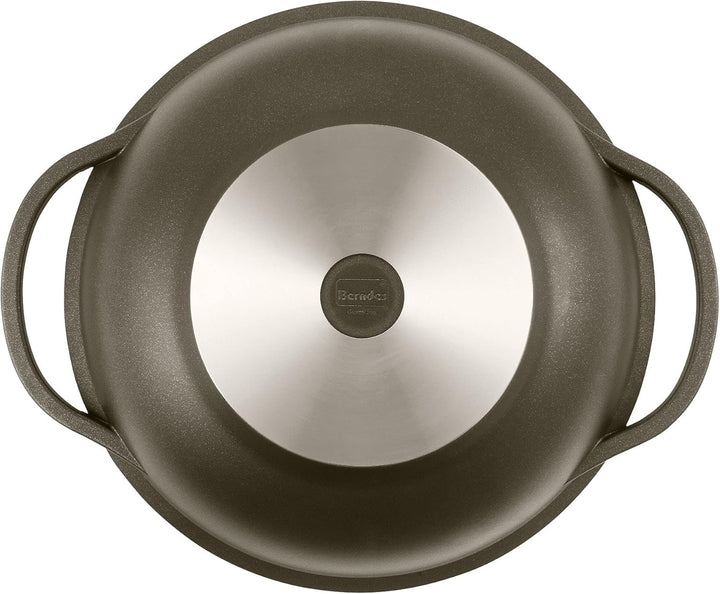Berndes Classics Wok Bonanza 32 cm, Wokpfanne mit Glasdeckel und Stäbchen, 3-lagiger Antihaftversieg