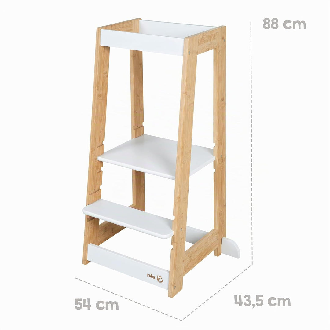 roba Lernturm nach Montessori - Sicherer Tritthocker für Kinder - Ideal als Küchenhelfer - Bis 80 kg