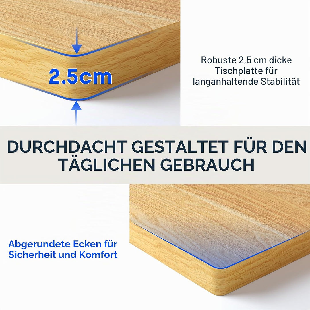 FLEXISPOT stabile Tischplatte 180x80 cm 2,5 cm stark - DIY Schreibtischplatte Bürotischplatte Spanho