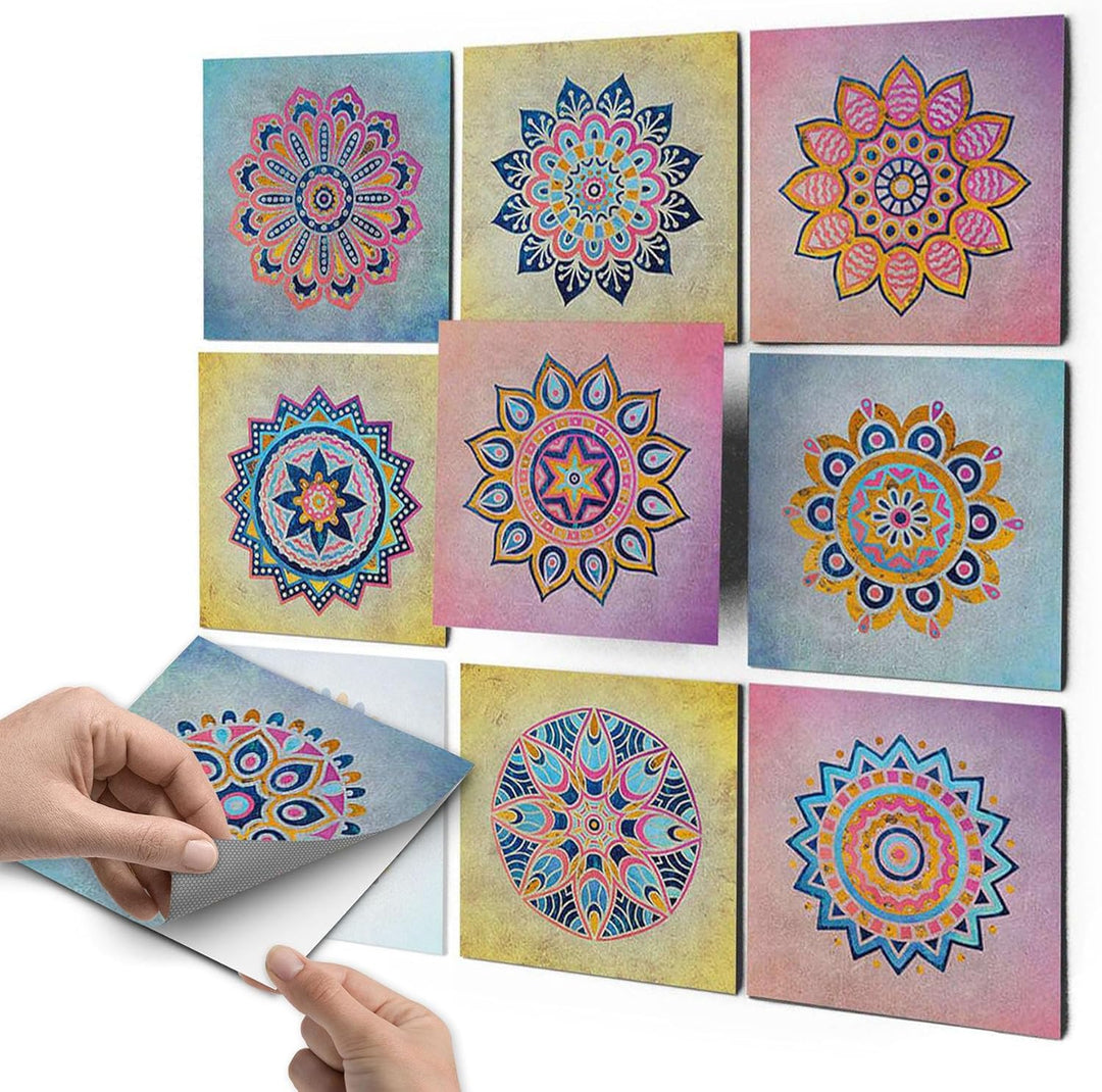 Deko Fliesen-Aufkleber I Mosaik-Fliesen Folie - Badezimmerfliesen und Küchenrückwand verschönern I S