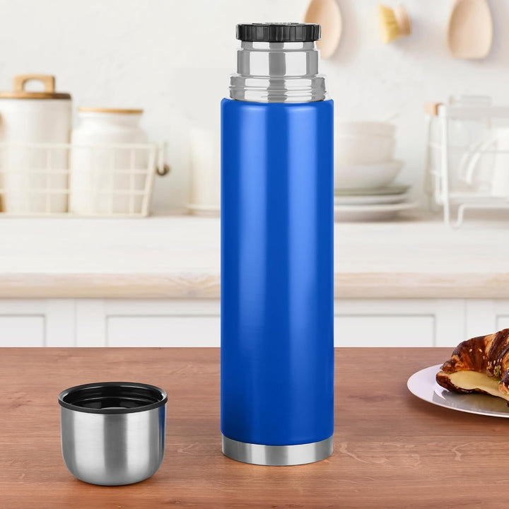 GRÄWE Thermosflasche,1 Liter Edelstahl Trinkflasche, Thermoskanne, Isolierflasche für unterwegs mit