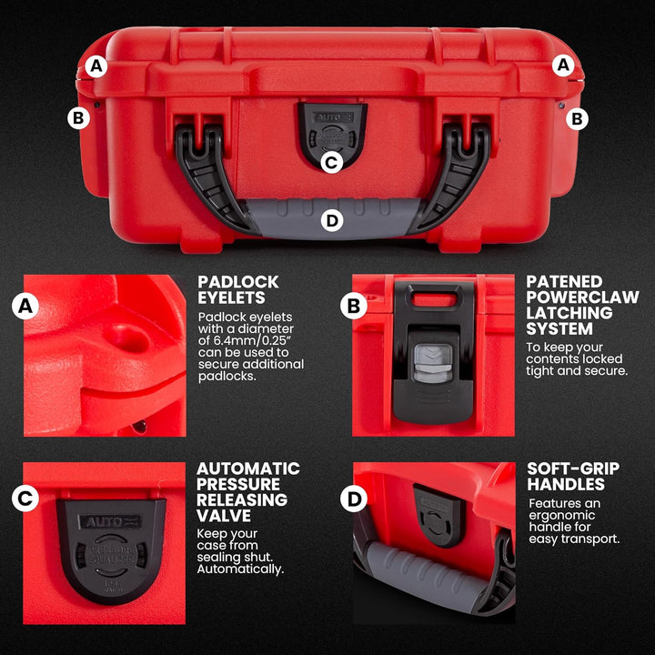 Nanuk 968 wasserdichter Hartschalenkoffer mit leeren Rädern Erste Hilfe - Medium, Erste Hilfe - Medi
