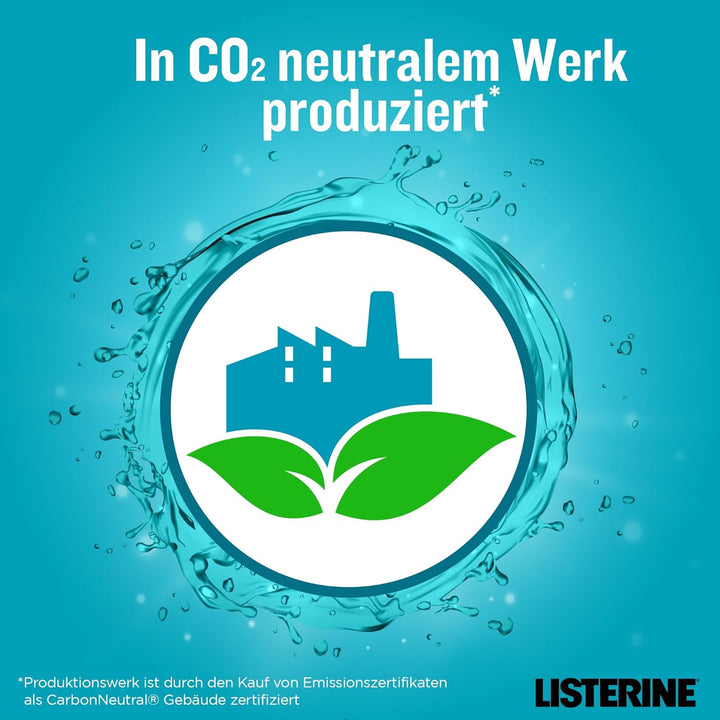 LISTERINE Cool Mint (6 x 500 ml), antibakterielle Mundspülung mit ätherischen Ölen & Minzgeschmack,