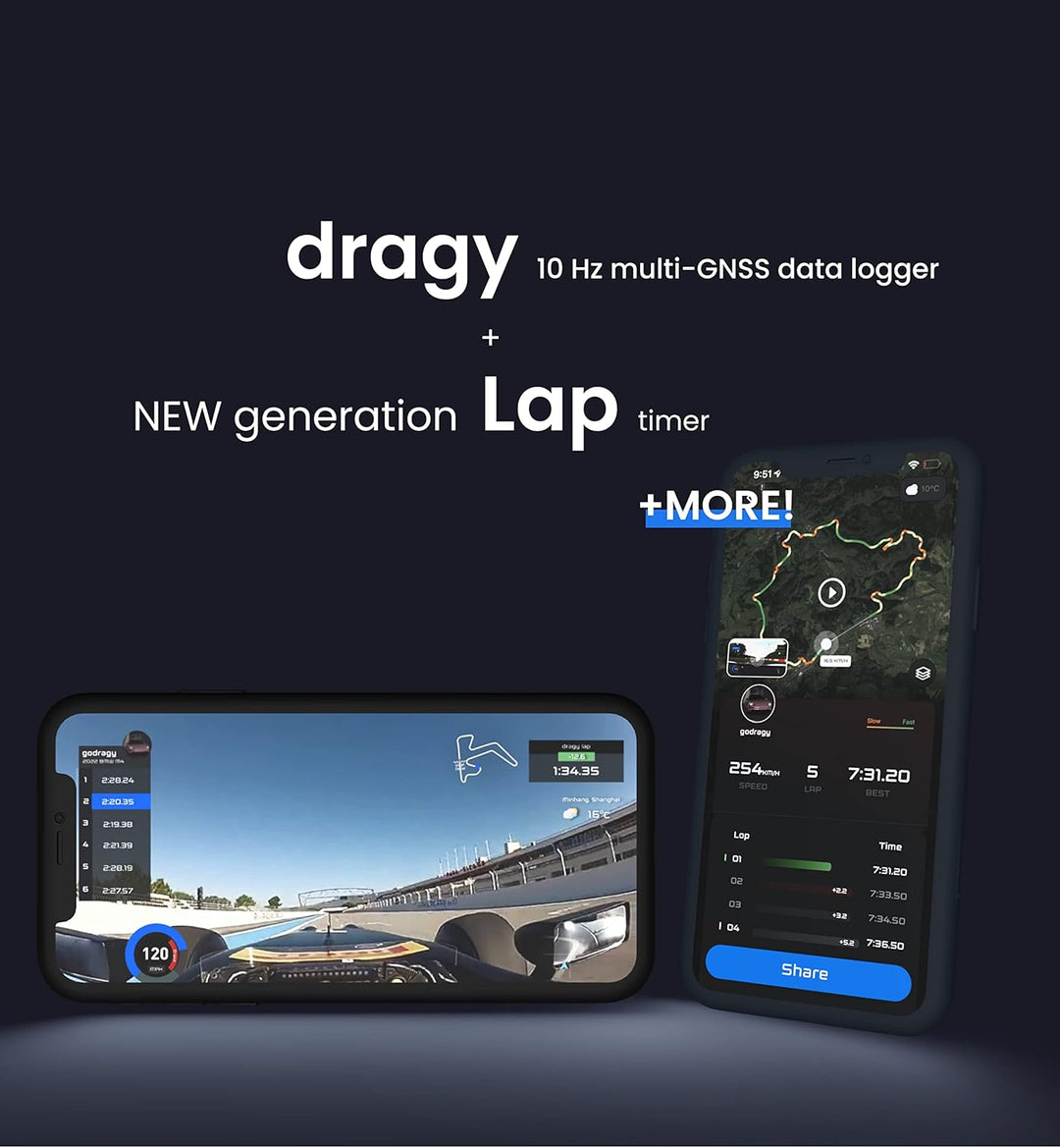Neues GPS-basiertes Leistungsmessgerät, bis zu 25 Hz GPS-Rundentimer, Motorrad-Video-Overlay, verbes