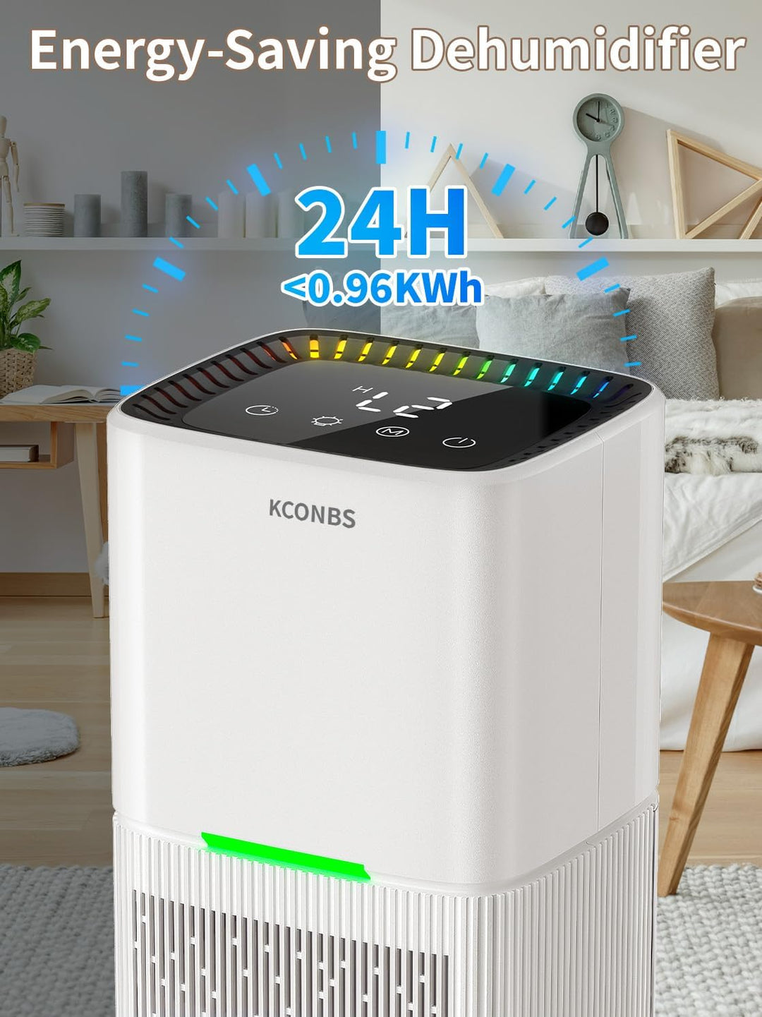 Luftentfeuchter 1800ML, Elektrischer Luftentfeuchter mit Automatischer Abtauung/Abschaltung, Farbige
