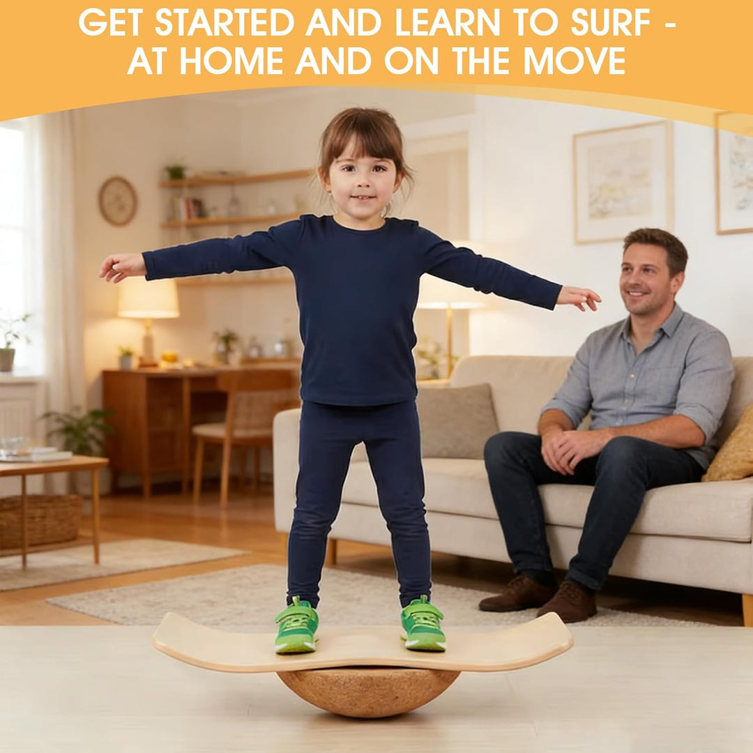 Balance Board Halbkugel – Kork Halbkugel für Gleichgewicht, Fitness, Yoga &amp; Pilates, Anti-Rutsch, Na