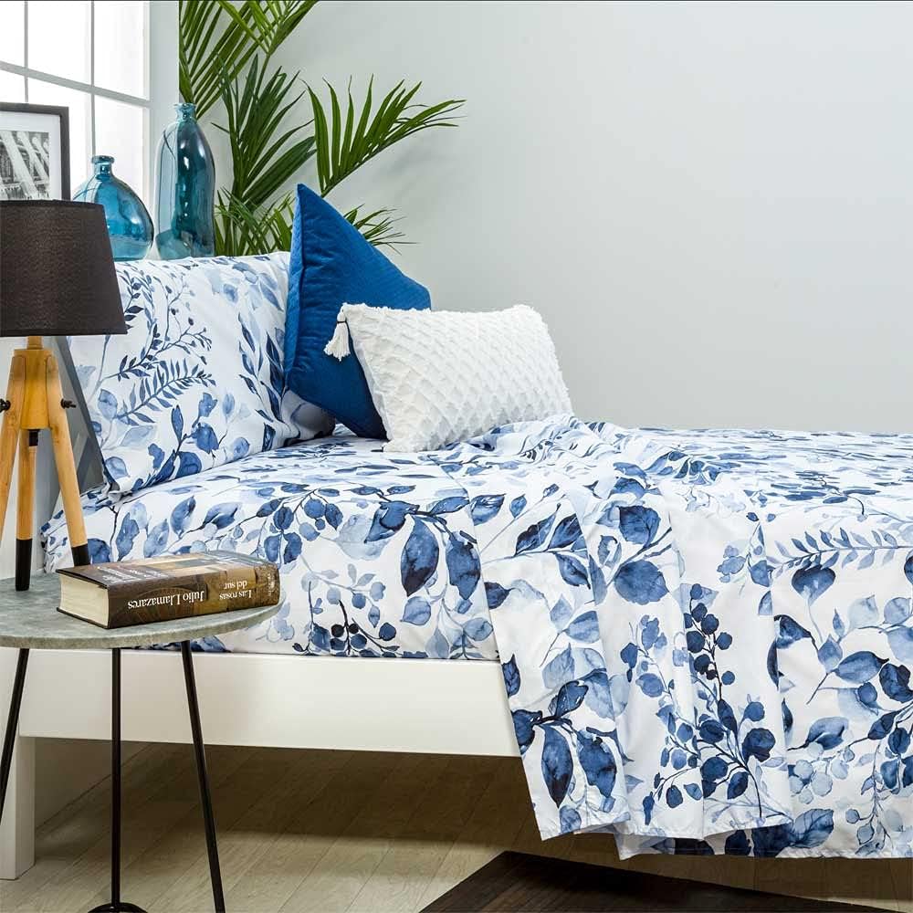 COTTON ARTean Bettwäsche-Set, Blau, für 90 x 190/200 cm, hypoallergen. Cama 90 X 190/200 Blau