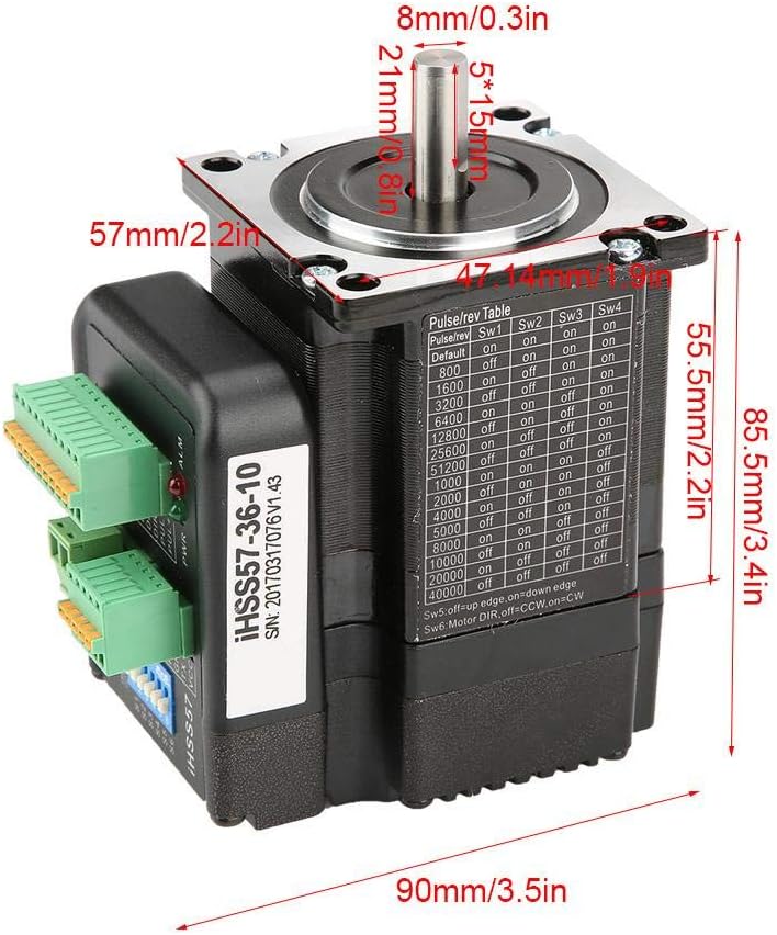 Nema 23 Schrittmotor IHSS57-36-10 DC36V Motor Driver Kit Hohes Drehmoment 1Nm Hybrid Closed Loop Ste