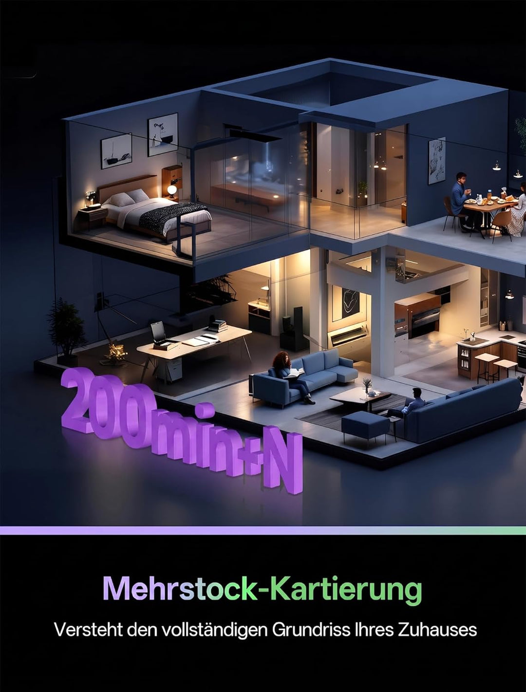 Vexilar Saugroboter mit Wischfunktion, beutelloser Multi-Zyklon Saugroboter mit Absaugstation, 10.00