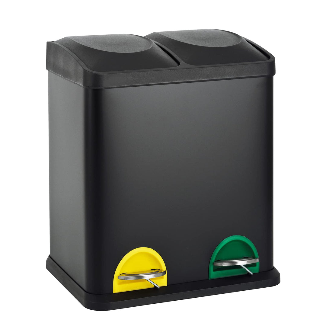SVITA TC2X15 Küchen-Eimer 30 Liter 2x15L doppelter Abfalleimer 2er-Mülleimer Mülltrennung mit Innene
