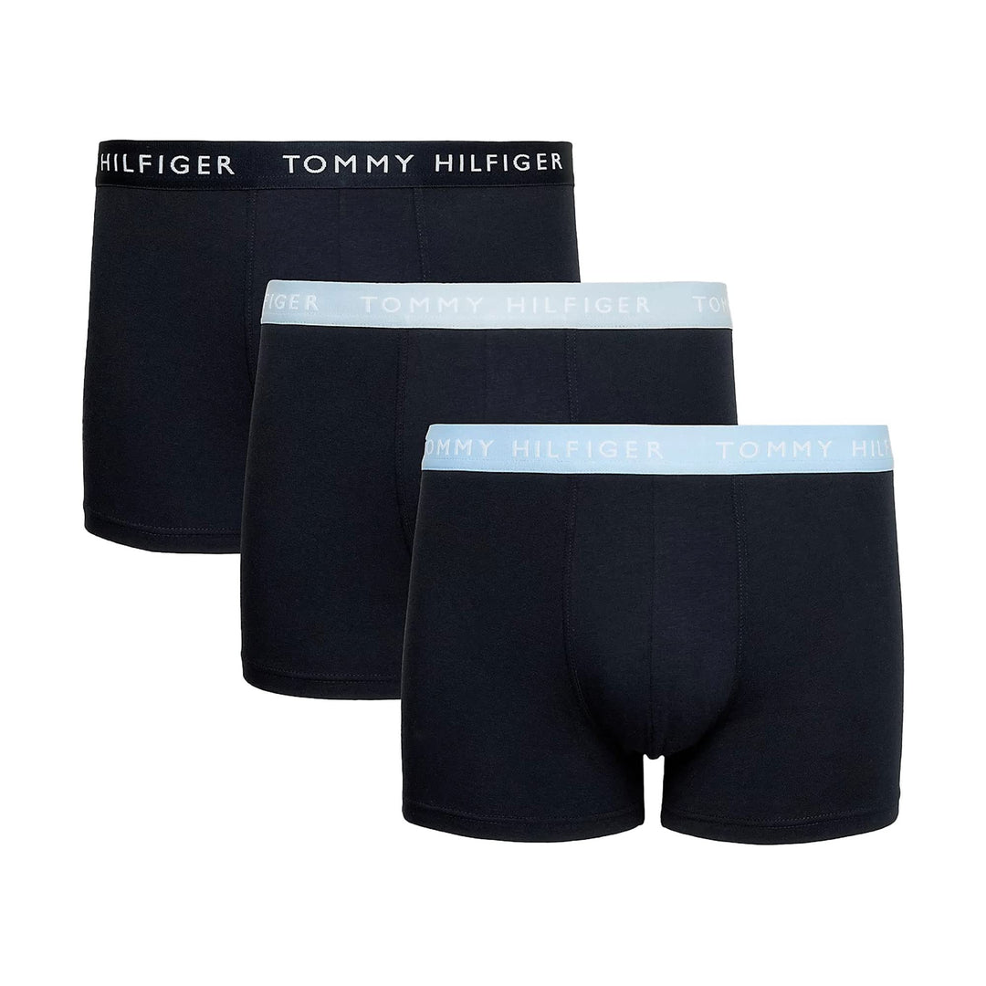 Tommy Hilfiger Herren 3er Pack Boxershorts Trunks Unterwäsche S Mehrfarbig (Vessel Blue/Breezy Blue/