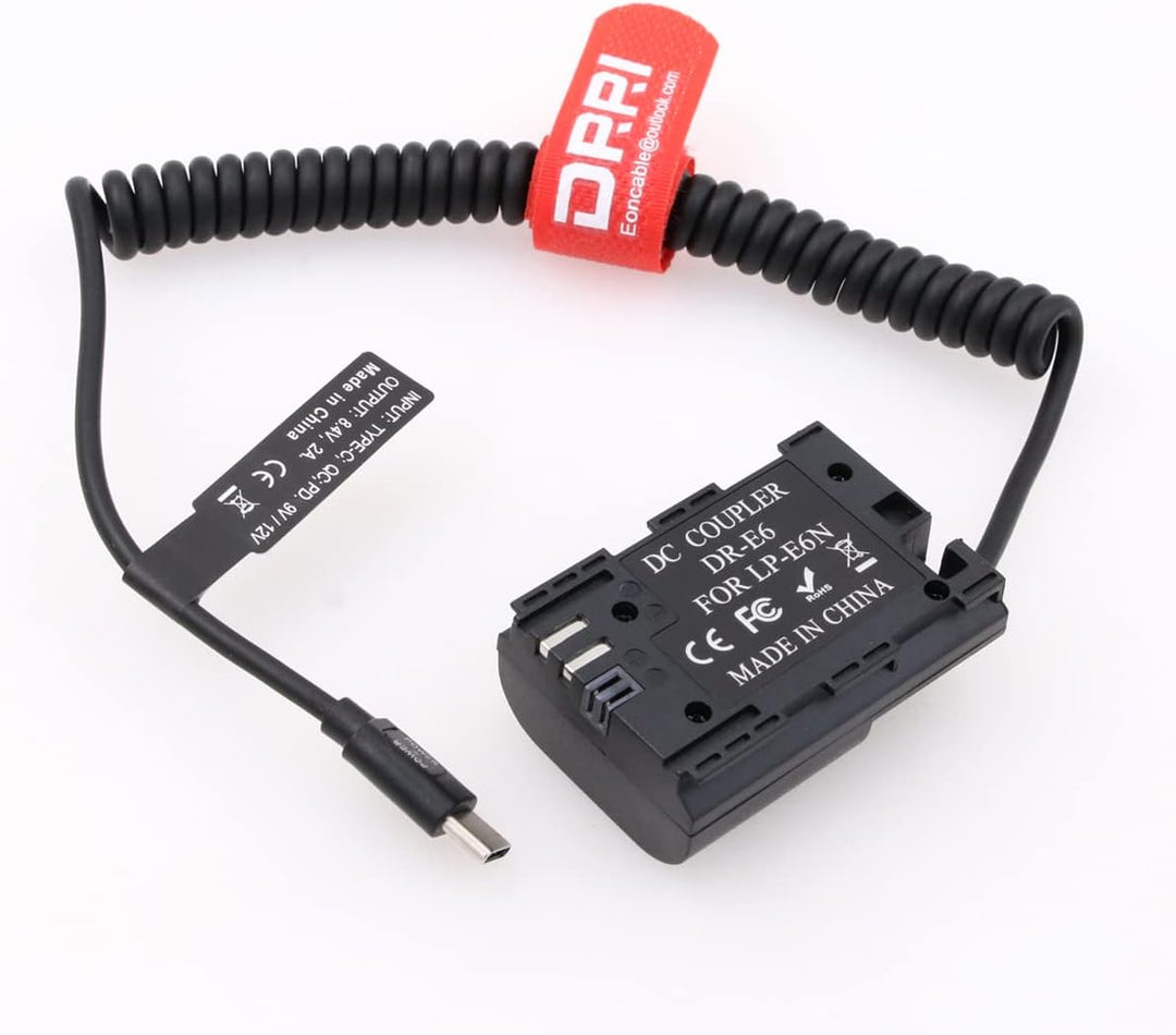 DRRI LP-E6 auf USB Type-C PD Stromkabel für EOS 70D 7D 60D 6D 5D Mark II III 5DS 5DS-R Kameras E6-US