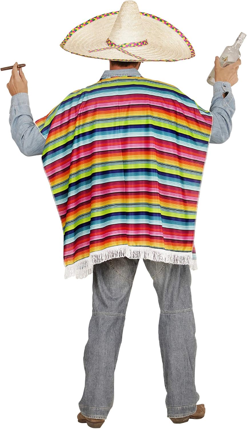 W WIDMANN MILANO Party Fashion 42939 - Mexikanischer Poncho, Kostümzubehör, Accessoire, Überwurf, Me
