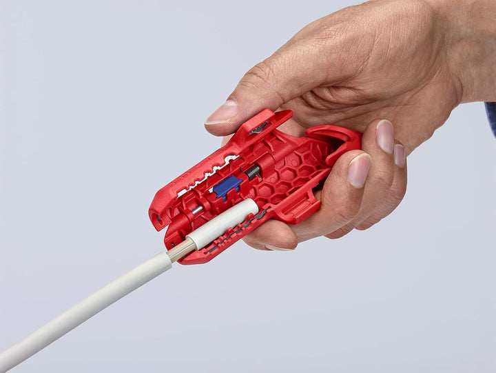 Knipex ErgoStrip Abisolierzange Blau/Rot – 1,3 cm, 8 mm, Kunststoff, Blau/Rot, 13,5 cm, 74 g