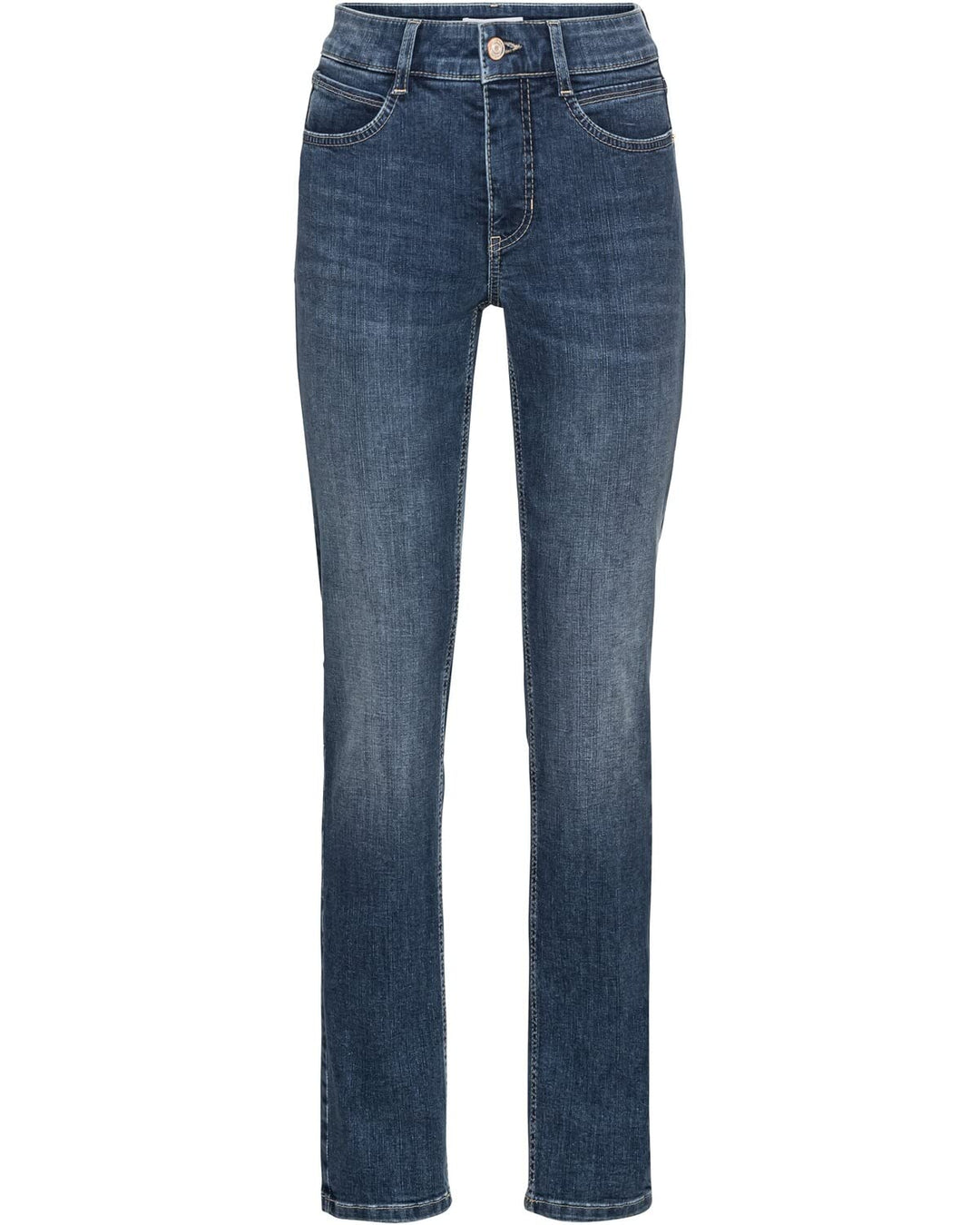 MAC Jeans Damen Jeans Hose Melanie Stretchdenim Grey 34W / 30L Mid Blue Used/L32, 34W / 30L Mid Blue