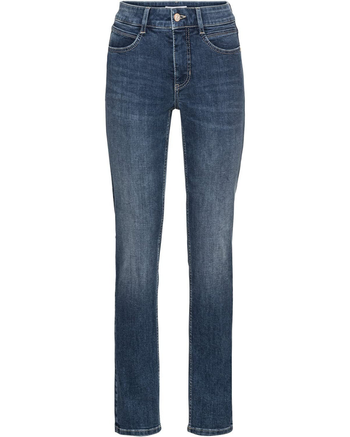 MAC Jeans Damen Jeans Hose Melanie Stretchdenim Grey 34W / 30L Mid Blue Used/L32, 34W / 30L Mid Blue