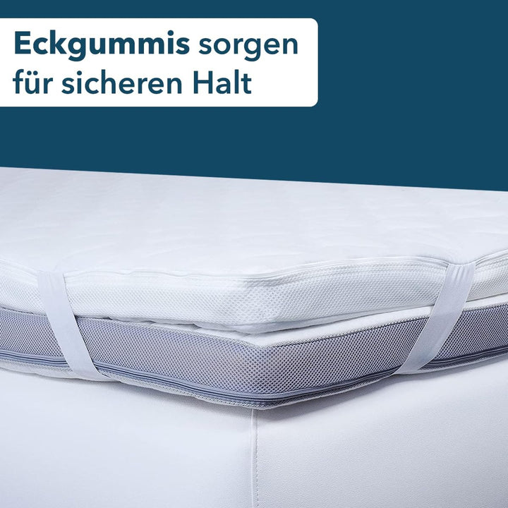 Ortho-Relax Gel Topper 90x200cm, Matratzentopper weich, waschbarer Bezug mit Zonenversteppung, Matra