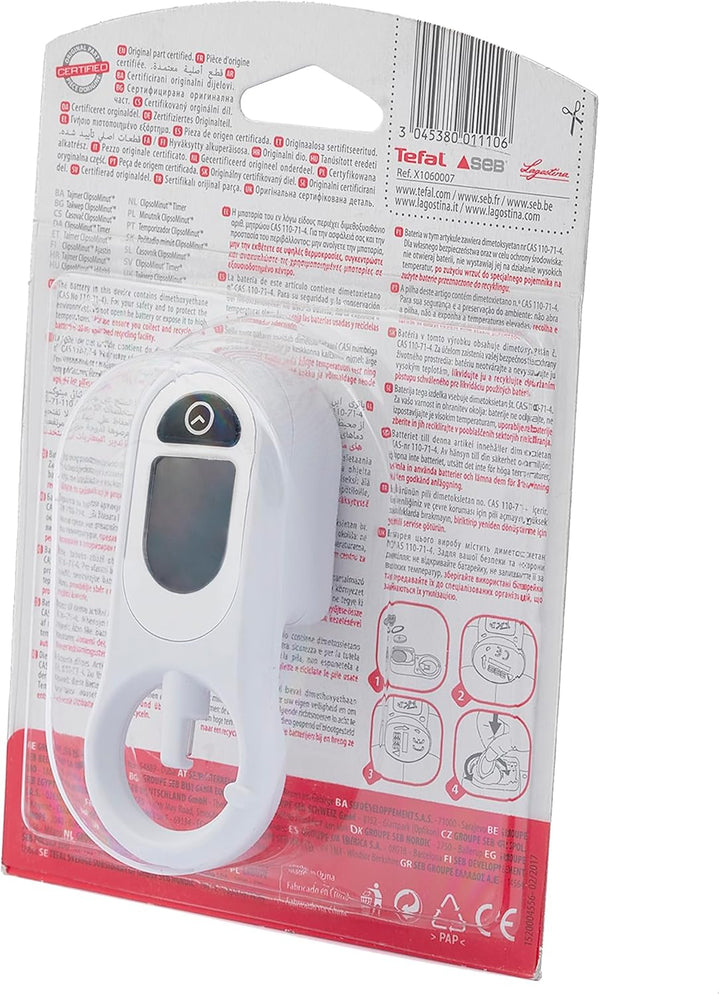 Tefal 094020020000 Timer Digitale für Schnellkochtöpfe Clipsominut Duo und Perfect, Kunststoff, grau