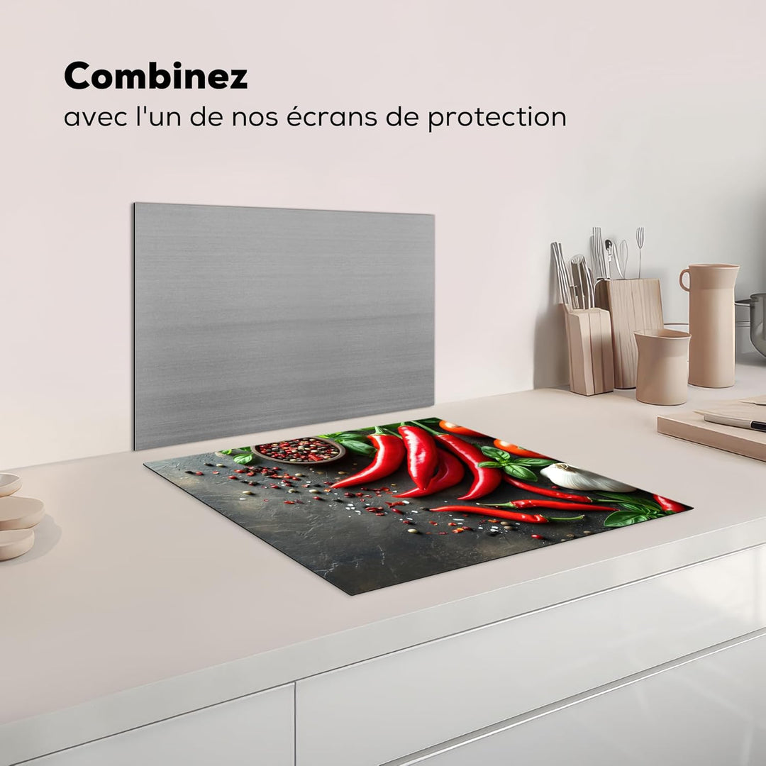 Herdabdeckplatte Einteilig Küche Herdabdeckung Induktionsfeld Ceranfeld Herdabdeckplatten Vinyl Matt