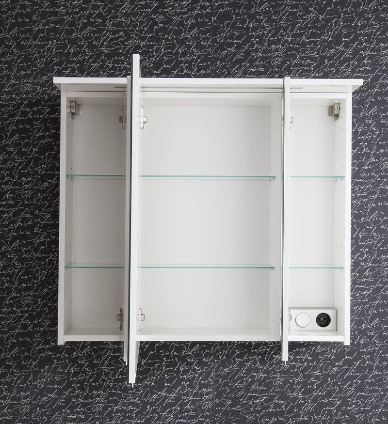 Schildmeyer Spiegelschrank 800.1 Profil Weiss Glanz, 80 x 16 x 72,3 cm, 80 x 16 x 72,3 cm