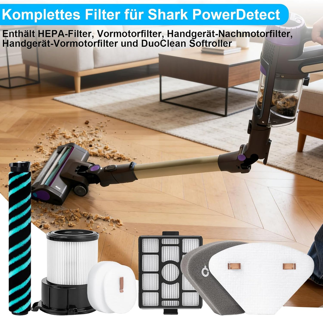 IP3253EUT Filter für Shark PowerDetect Akku-Staubsauger IP3251EUT IP3225EUT IP3257EUT, 2 HEPA-Filter