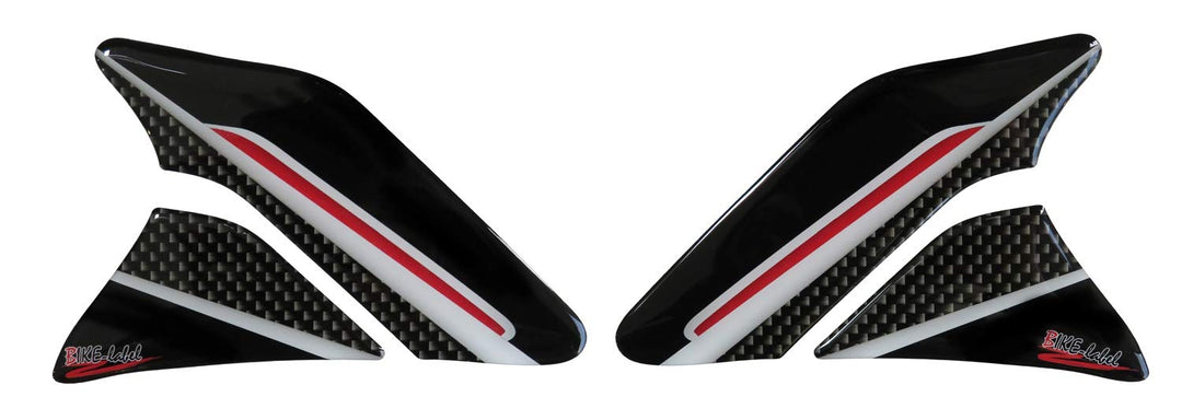 BIKE-label Seitentank Tankpad Carbon Stripes Rot kompatibel für Kawasaki 800143