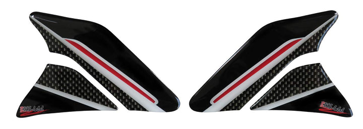 BIKE-label Seitentank Tankpad Carbon Stripes Rot kompatibel für Kawasaki 800143