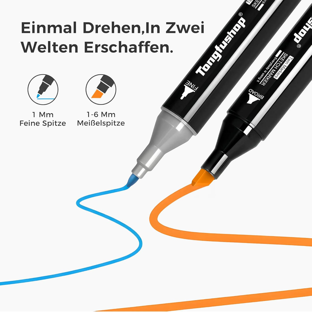 TongfuShop 80 Farben Marker Set, Graffiti Stifte, Permanent Marker Markierungsstifte mit Doppelter S