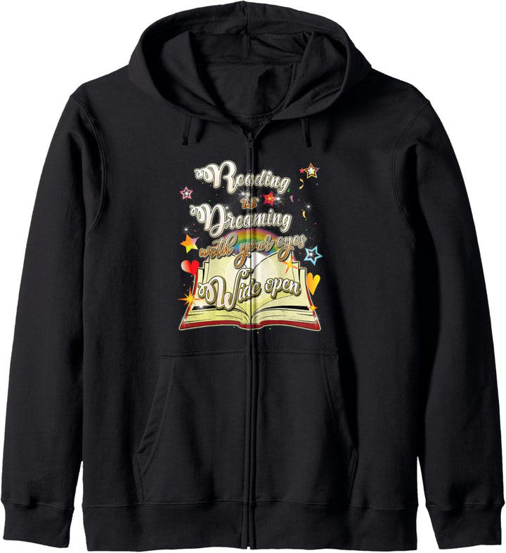 Book Nerd Literature Gift Reading Is Dreaming With Eyes Open Kapuzenjacke
