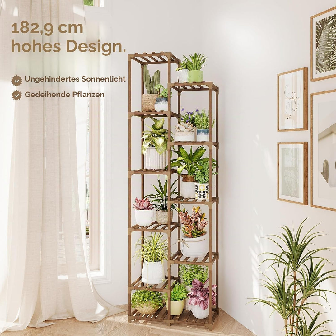 Bamworld Pflanzenregal Outdoor Indoor Blumenständer Hoch Pflanzentreppe Blumenständer für Draussen P