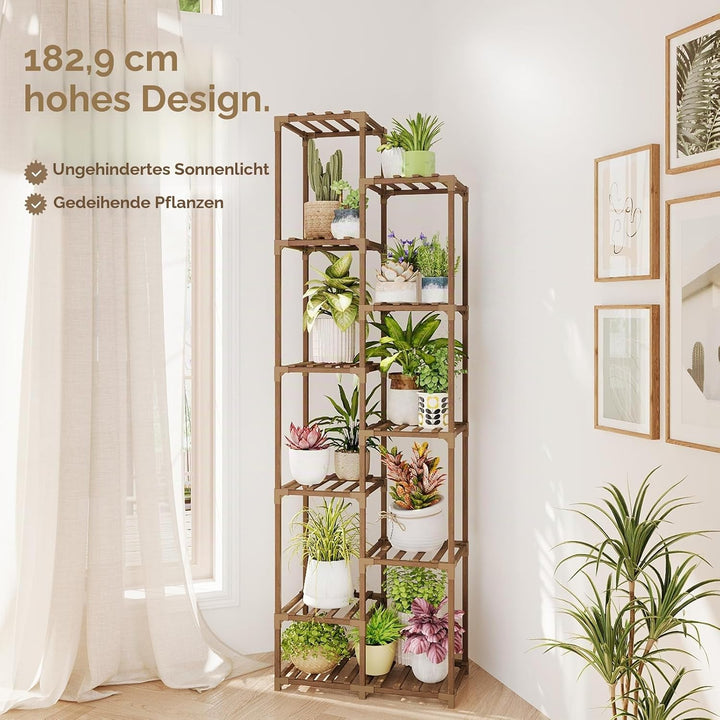 Bamworld Pflanzenregal Outdoor Indoor Blumenständer Hoch Pflanzentreppe Blumenständer für Draussen P