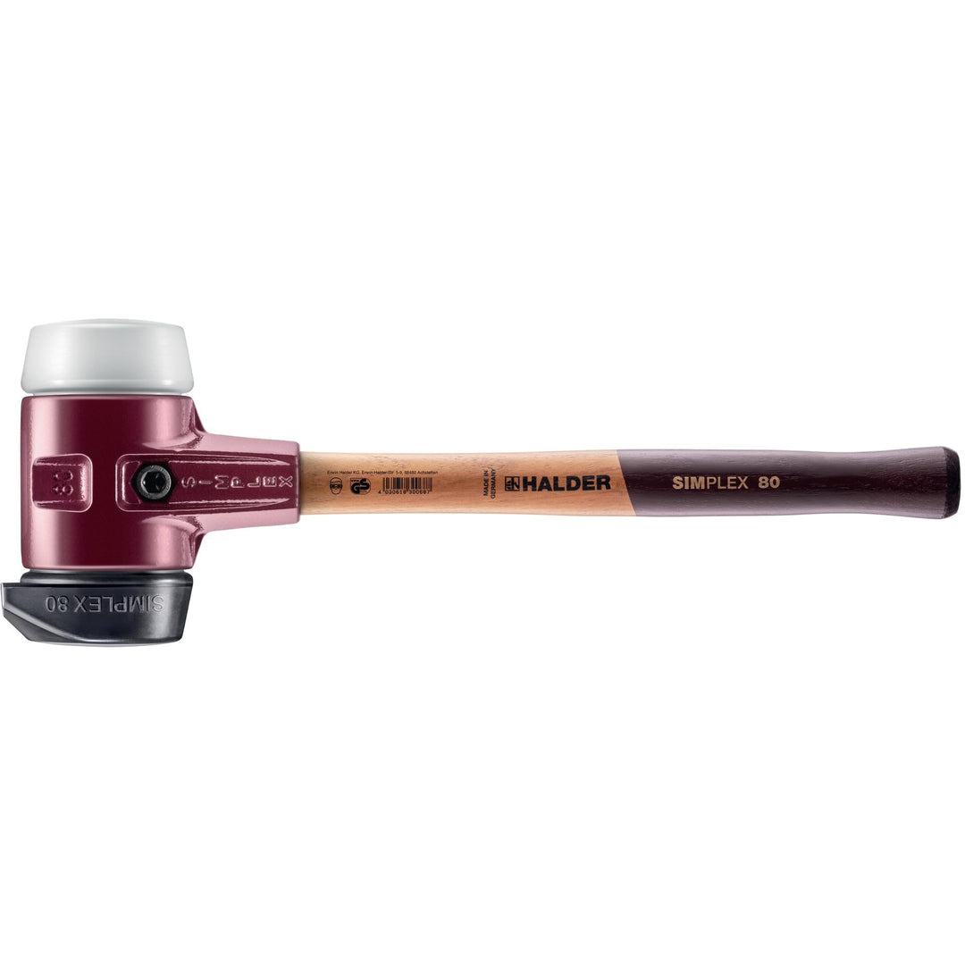 SIMPLEX-Schonhammer, Gummikomposition, mit Standfuss/Superplastik; mit Tempergussgehäuse und hochwer