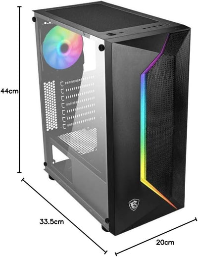 MSI MAG Vampiric 100R Mid-Tower ATX Gehäuse (1x USB 3.1 Anschluss, 1x 120mm A-RGB Fan im Lieferumfan