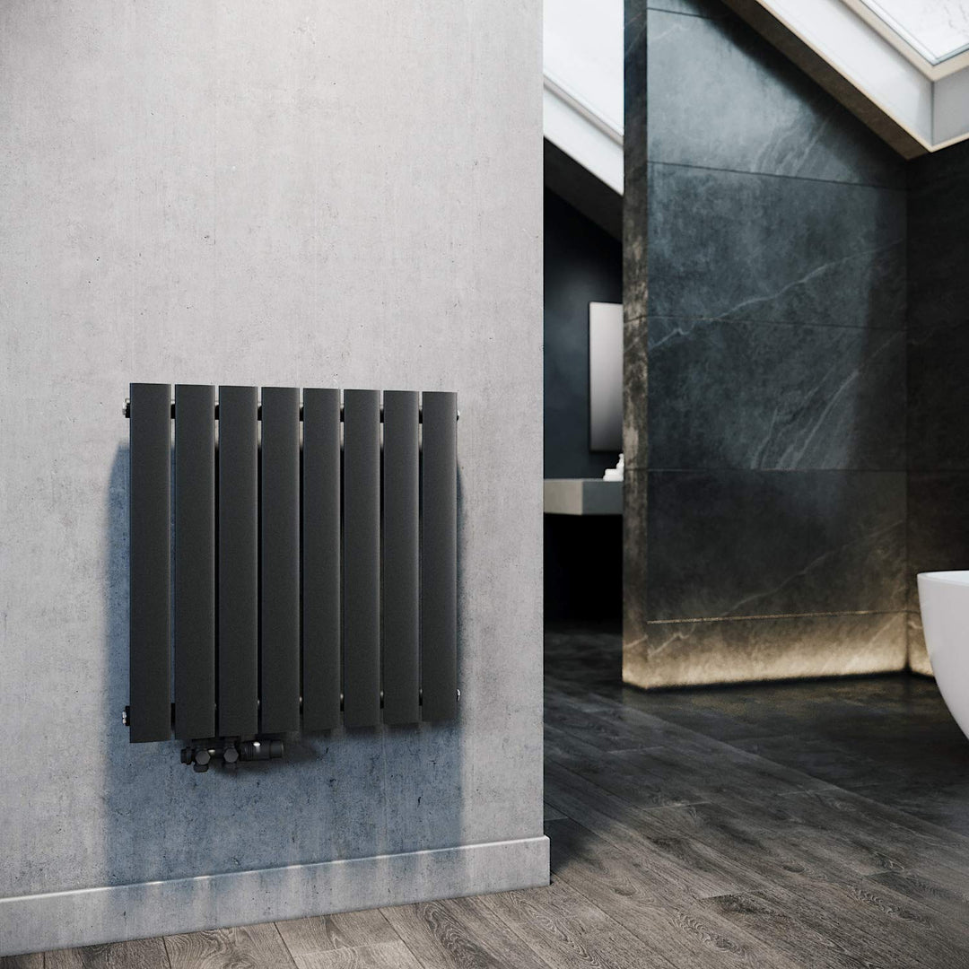 ELEGANT Design Heizkörper Horizontal mit Anthrazit Multiblock 630x616mm Einlagig Anthrazit Badezimme
