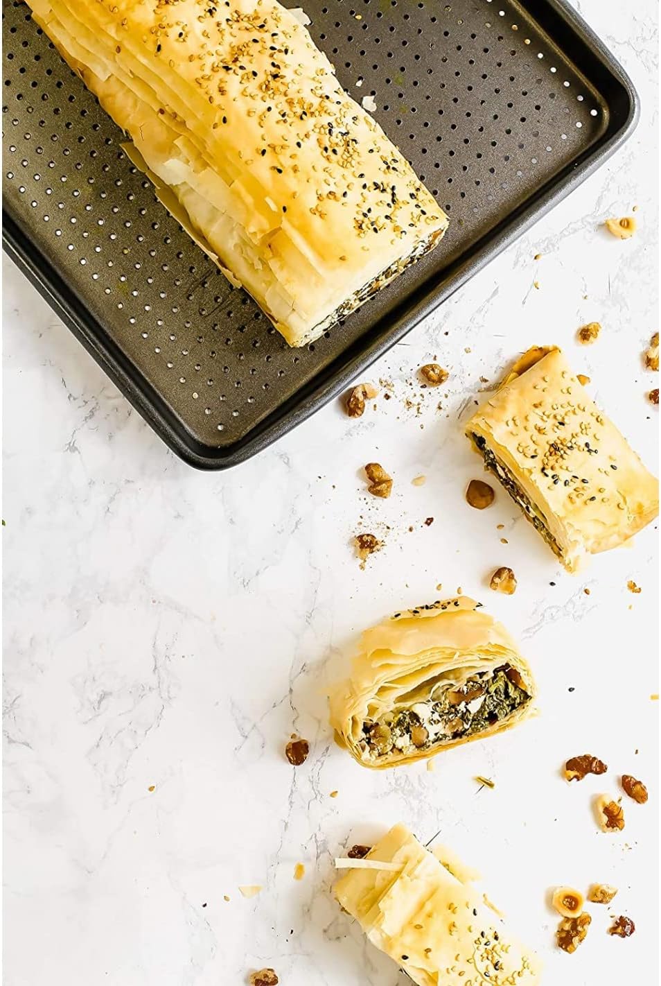 MasterClass Crusty Bake Backblech mit perforierten Löchern, Plätzchenform, Edelstahl-Backformen, 27