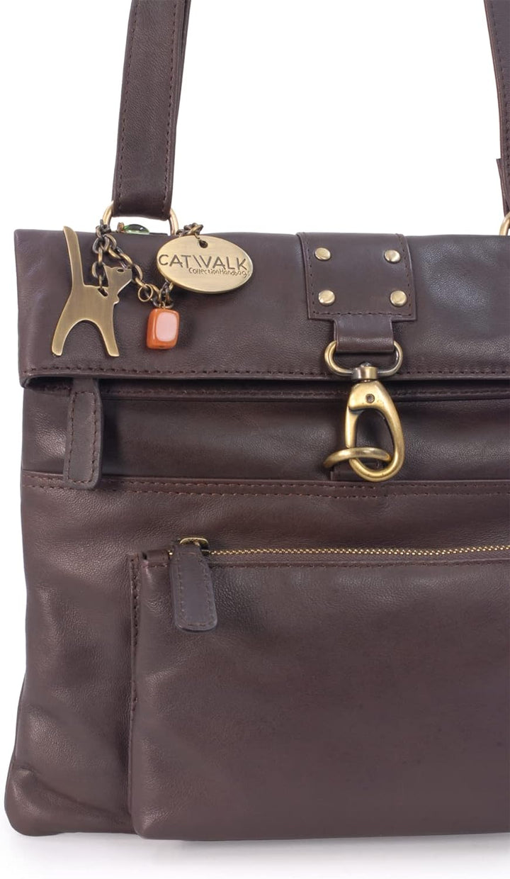 Catwalk Collection Handbags - Leder - Damen Leder Umhängetasche/Handtasche/Messenger/Schultertasche