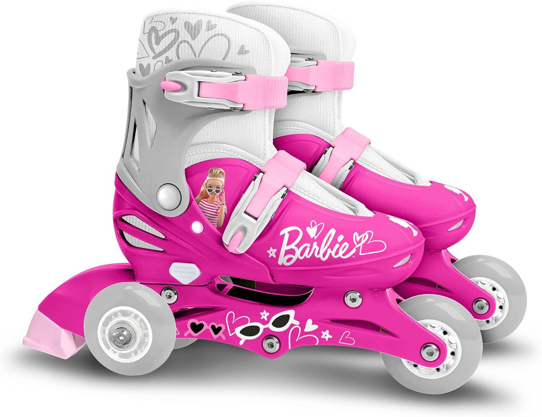 STAMP - ROLLERS INLINES / TRISKATES Einstellbar 2 in 1 BARBIE 27 - 30 SIZES 27 - 30 PINK, BARBIE 27