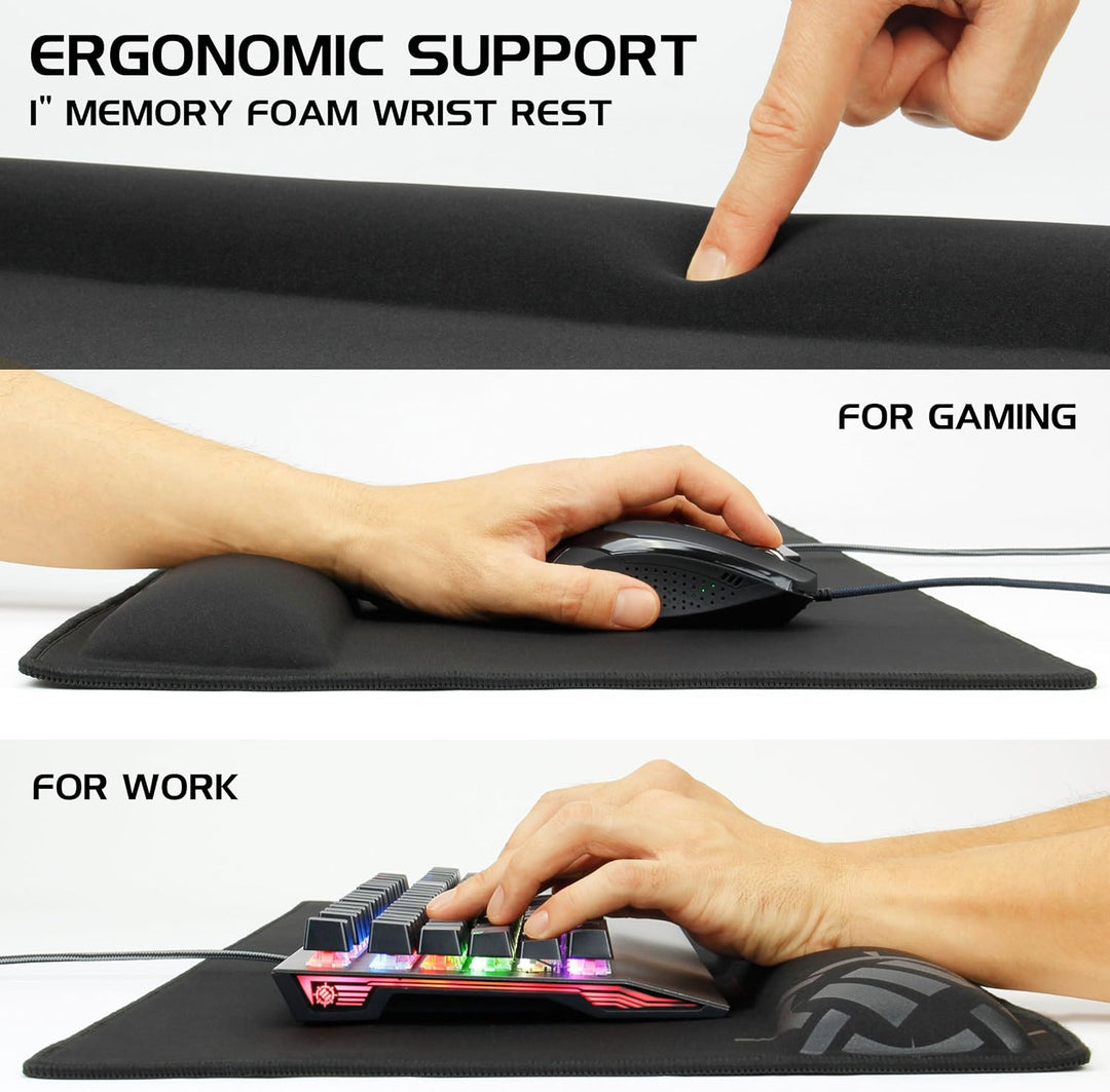 ENHANCE Extra Grosses Gaming Mousepad mit Handauflage (80,01 x 35 x 2.54 Zentimeter) - Tastatur Hand
