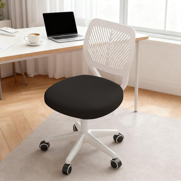 Höhenverstellbarer Homeoffice-Stuhl ohne Armlehnen – runder Schreibtisch-Rollhocker mit Rückenlehne