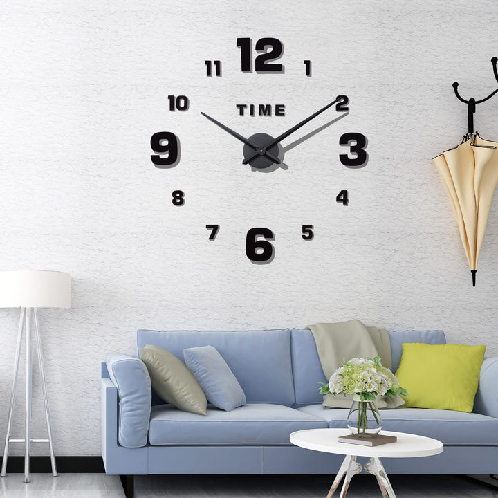 Warminn Wanduhr, DIY Aufkleber Wanduhr Moderne rahmenlose 3D-Wanduhr Römische Zahlen Spiegelaufklebe