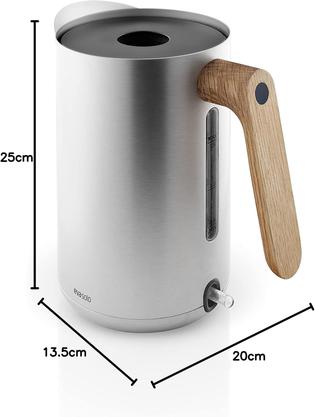 EVA SOLO | Wasserkocher 1,5l Nordic Kitchen | 100% tropffrei | 360 Grad drehbar | Pulverbesichtetem