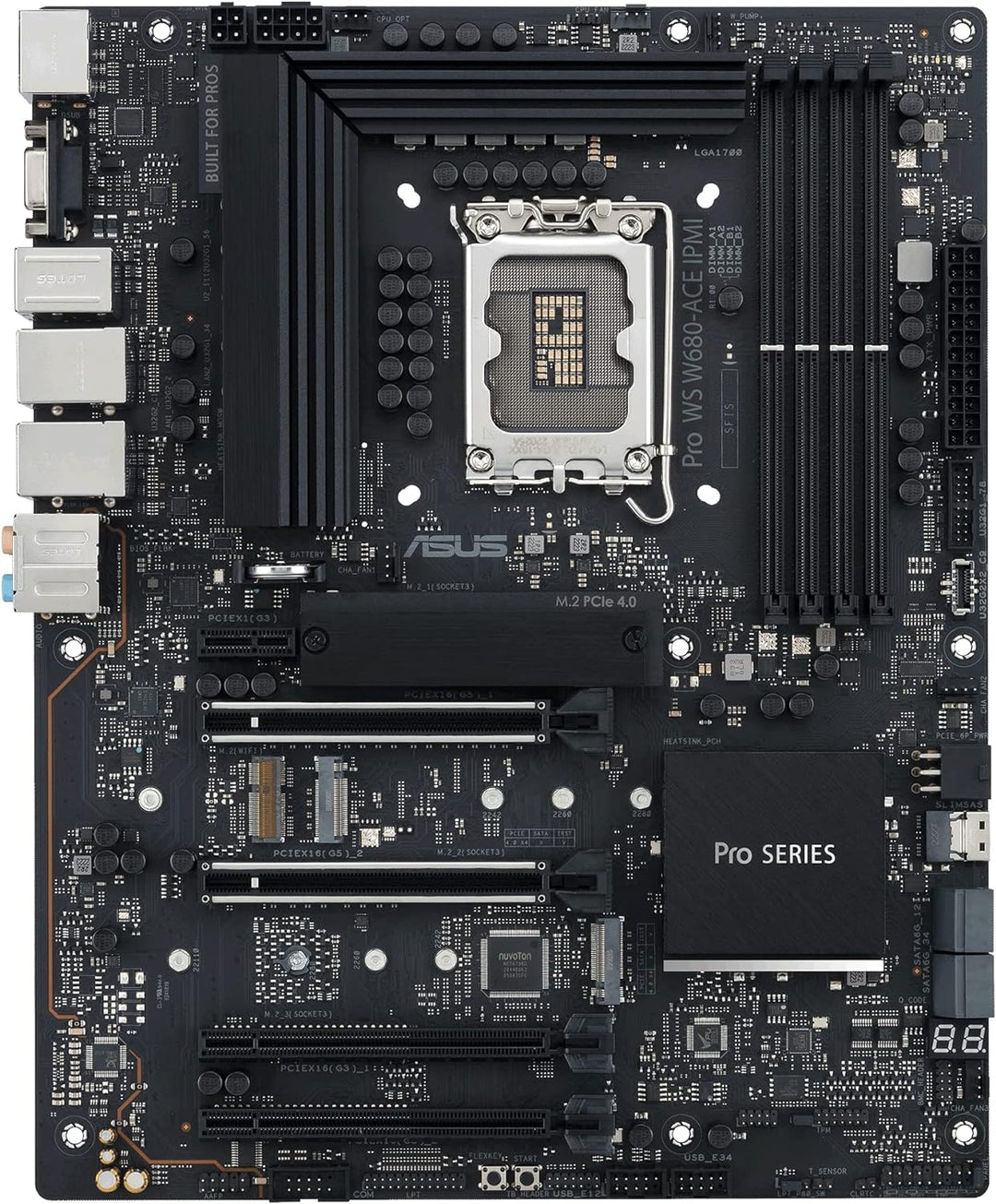 ASUS Pro WS W680-ACE IPMI Intel LGA1700 ATX Workstation Motherboard, 2xPCIe 5.0x16 Slot, DDR5, ECC-S