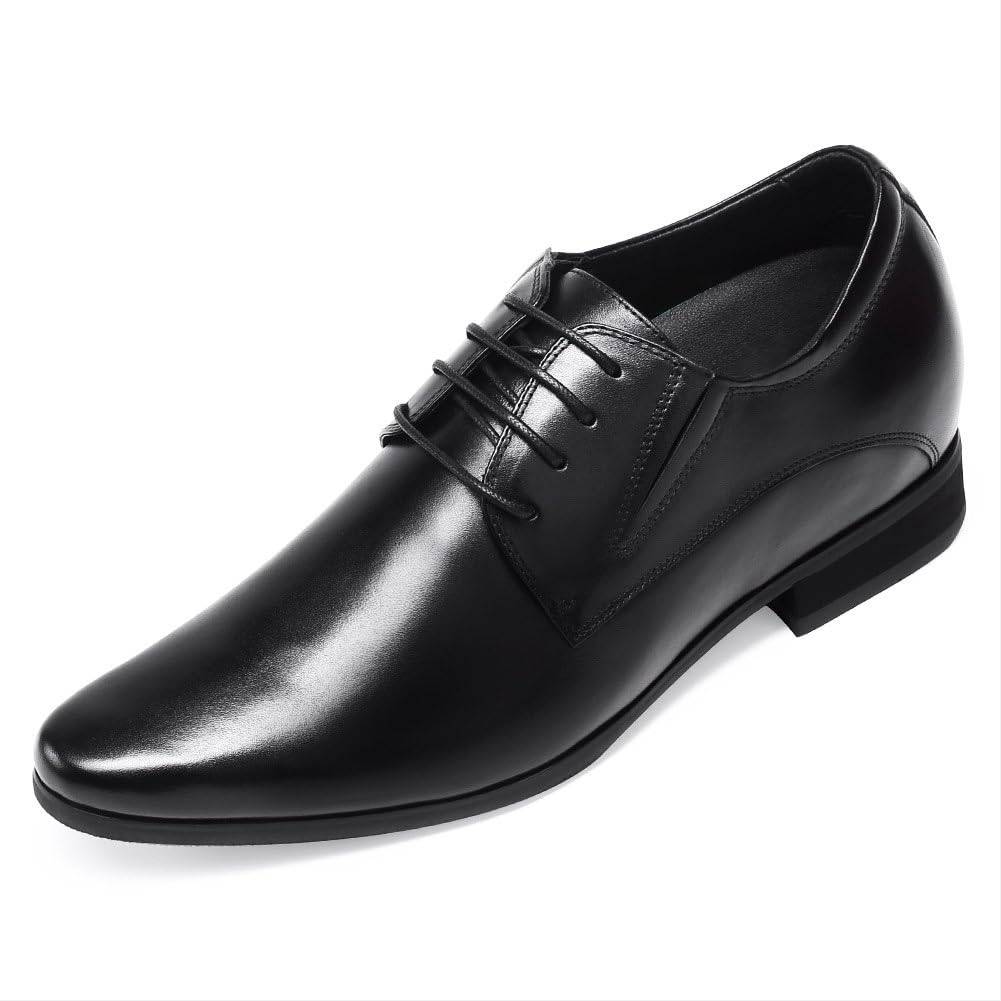 CHAMARIPA Elevator Schuhe Herren Schwarz Leder Oxford Schuhe Business Lace Up Schuhe Herren Anzugsch