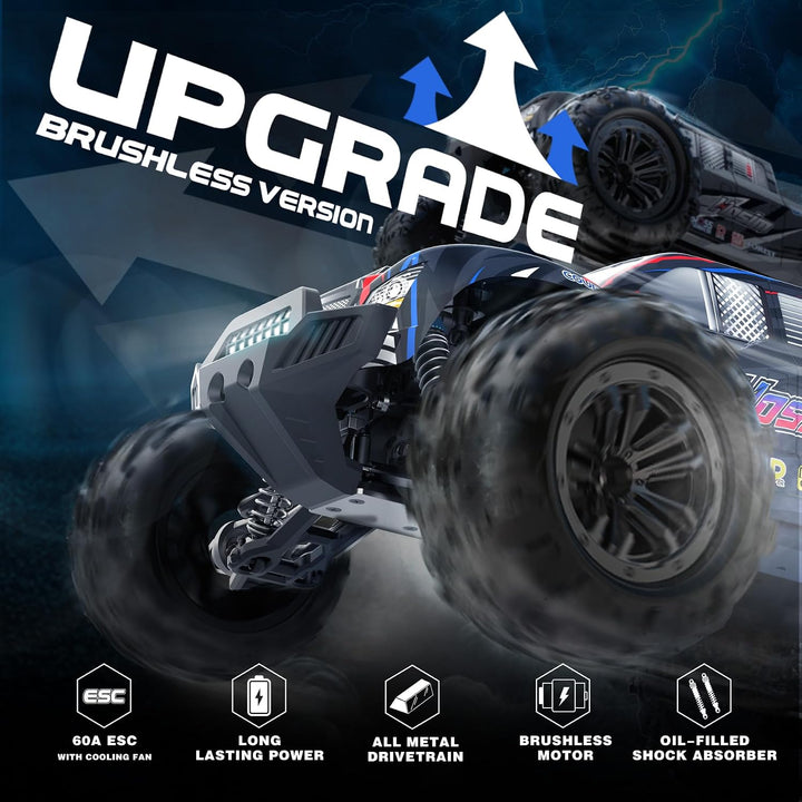 Hosim 1:10 Bürstenlose Ferngesteuertes Auto für Erwachsene &amp; Jungen, 60+ KMH Schnell RC Cars, 4x4 Of