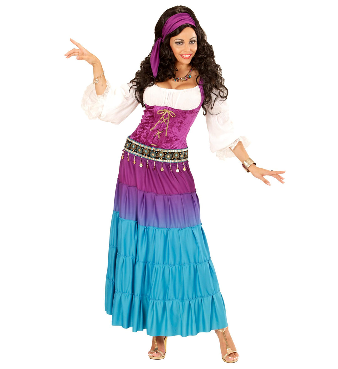 "GIPSY" (dress, coin belt, bandana) - (S), S